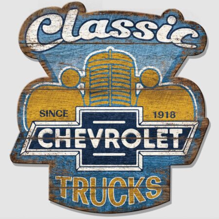Chevy Trucks Houten Bord - 58 x 53cm | Chevrolet