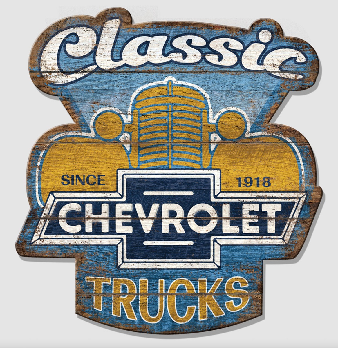 Chevy Trucks Houten Bord - 58 x 53cm | Chevrolet