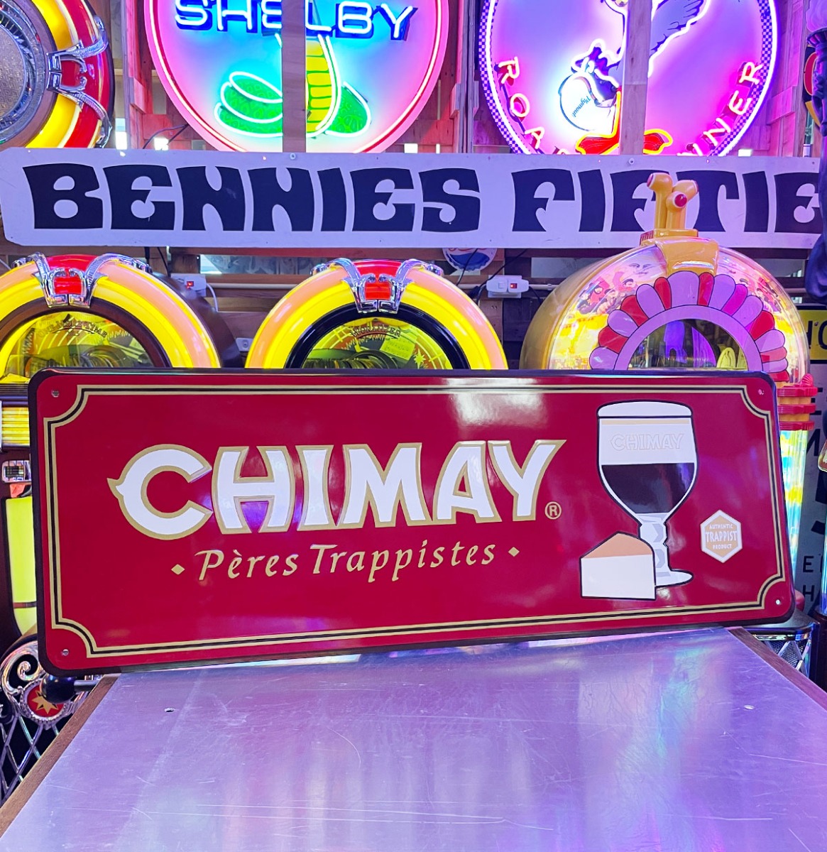 Chimay Pères Trappistes Emaille Reclamebord Horizontaal - New Old Stock | The Dutch Pickers