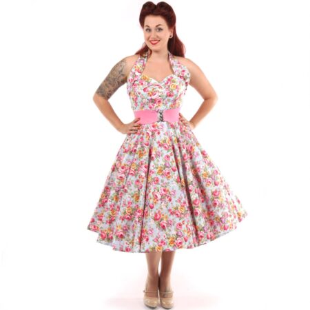 China Rose Dress Blue-36 (NL) /10 (UK) | 35% korting | Fiftiesstore