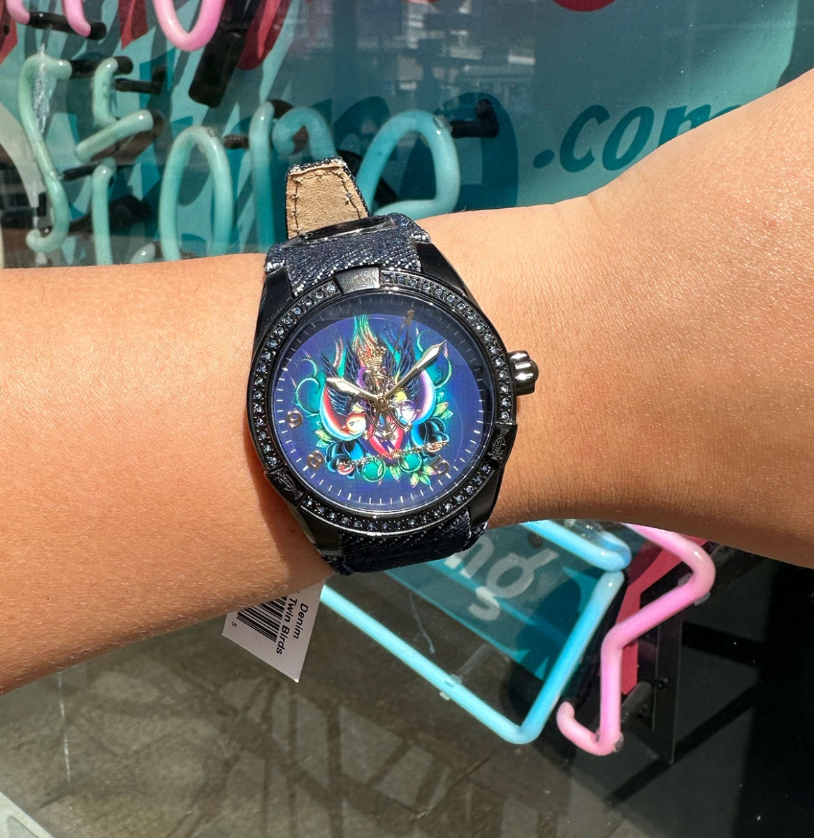 Christian Audigier Dames Horloge Wild Twins Denim | 69% korting | Ed Hardy - Christian Audigier