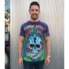 Christian Audigier Men T-shirt Purple / Blue Skull-L | 50% korting | Ed Hardy - Christian Audigier