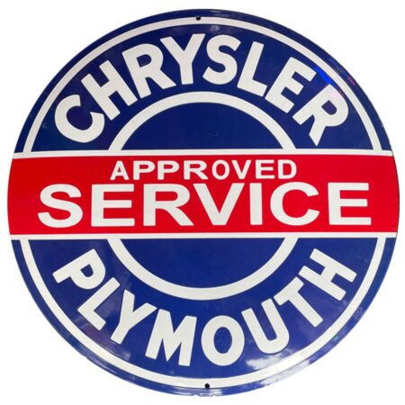 Chrysler Plymouth Approved Service Emaille Bord - 50 cm ø | Bennies Fifties