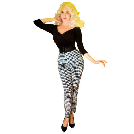 Cigarette Pants Houndstooth-XS | 41% korting | Fiftiesstore