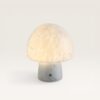 Cirello - Paddenstoel lamp oplaadbaar Wit glas 18 cm - Draadloze tafellamp - Scandinavisch design - Dimbaar - IP44 voor buiten - USB-C - 3000K Warm Wit | LUSENZ