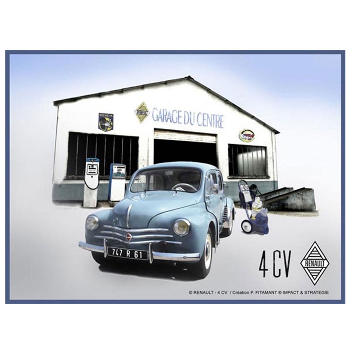 Citroën 4CV Garage Metalen Bord - 20 x 30 cm | Citroën