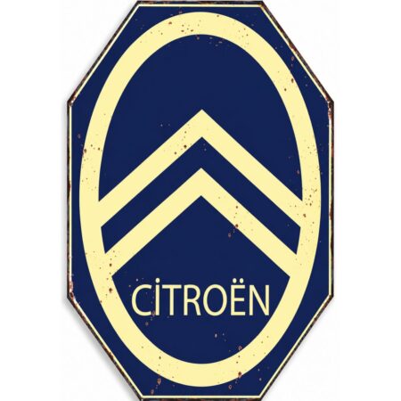 Citroën Die-Cut Metalen Wandbord met Embossing 40x60 cm | Citroën