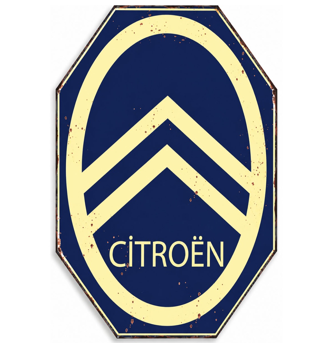 Citroën Die-Cut Metalen Wandbord met Embossing 40x60 cm | Citroën