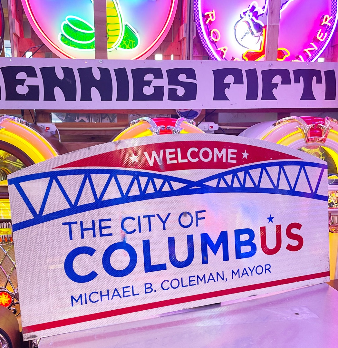 City of Columbus Verkeersbord - 100 x 51cm - Origineel | The Dutch Pickers