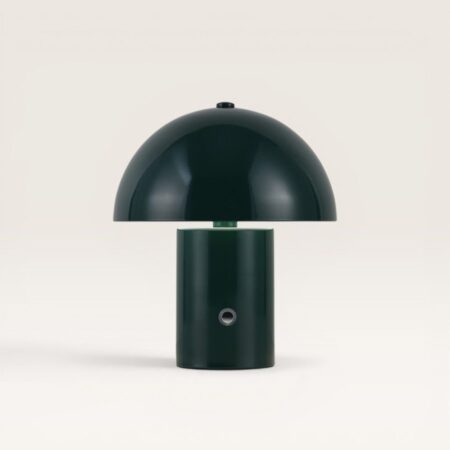 Civaro - Paddenstoel lamp oplaadbaar Groen 20 cm - Slaapkamer tafellamp - Draadloze tafellamp - Dimbaar - Metaal - USB-C - Retro design - 3000K/4500K/6000K | LUSENZ