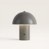 Civaro - Paddenstoel lamp oplaadbaar Taupe 20 cm - Slaapkamer tafellamp - Draadloze tafellamp - Dimbaar - Metaal - USB-C - Retro design - 3000K/4500K/6000K | LUSENZ