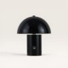 Civaro - Paddenstoel lamp oplaadbaar Zwart 20 cm - Slaapkamer tafellamp - Draadloze tafellamp - Dimbaar - Metaal - USB-C - Retro design - 3000K/4500K/6000K | LUSENZ