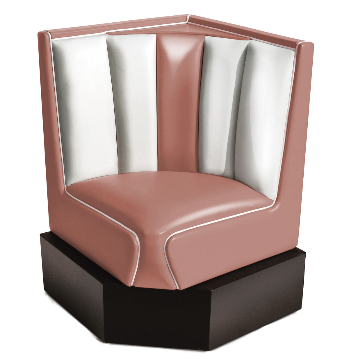 Classic Diner Hoek voor Hoekbank Dusty Rose | Bel Air Retro Fifties Furniture