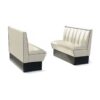 Classic Retro Diner Bank Bel Air HW120 Gebroken Wit Zwarte Randen | Bel Air Retro Fifties Furniture