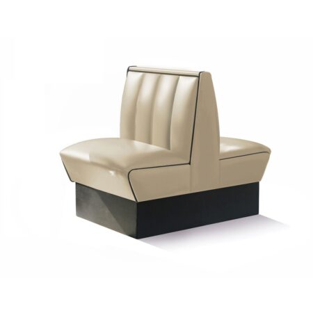 Classic Retro Diner Bank Bel Air HW70 DB Gebroken Wit Zwarte Rand | Bel Air Retro Fifties Furniture