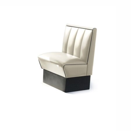 Classic Retro Diner Bank Bel Air HW70 Wit Met Zwarte Rand | Bel Air Retro Fifties Furniture