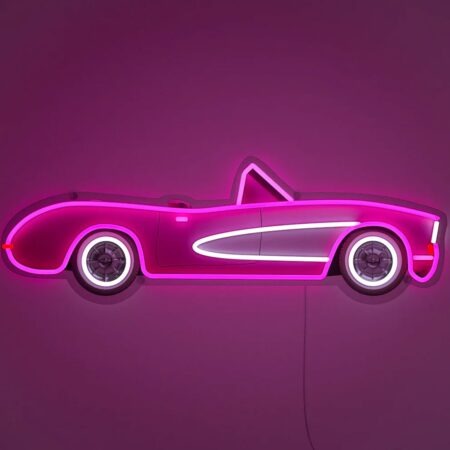 Classic Roze Auto - Neon LED Wandbord | Chevrolet