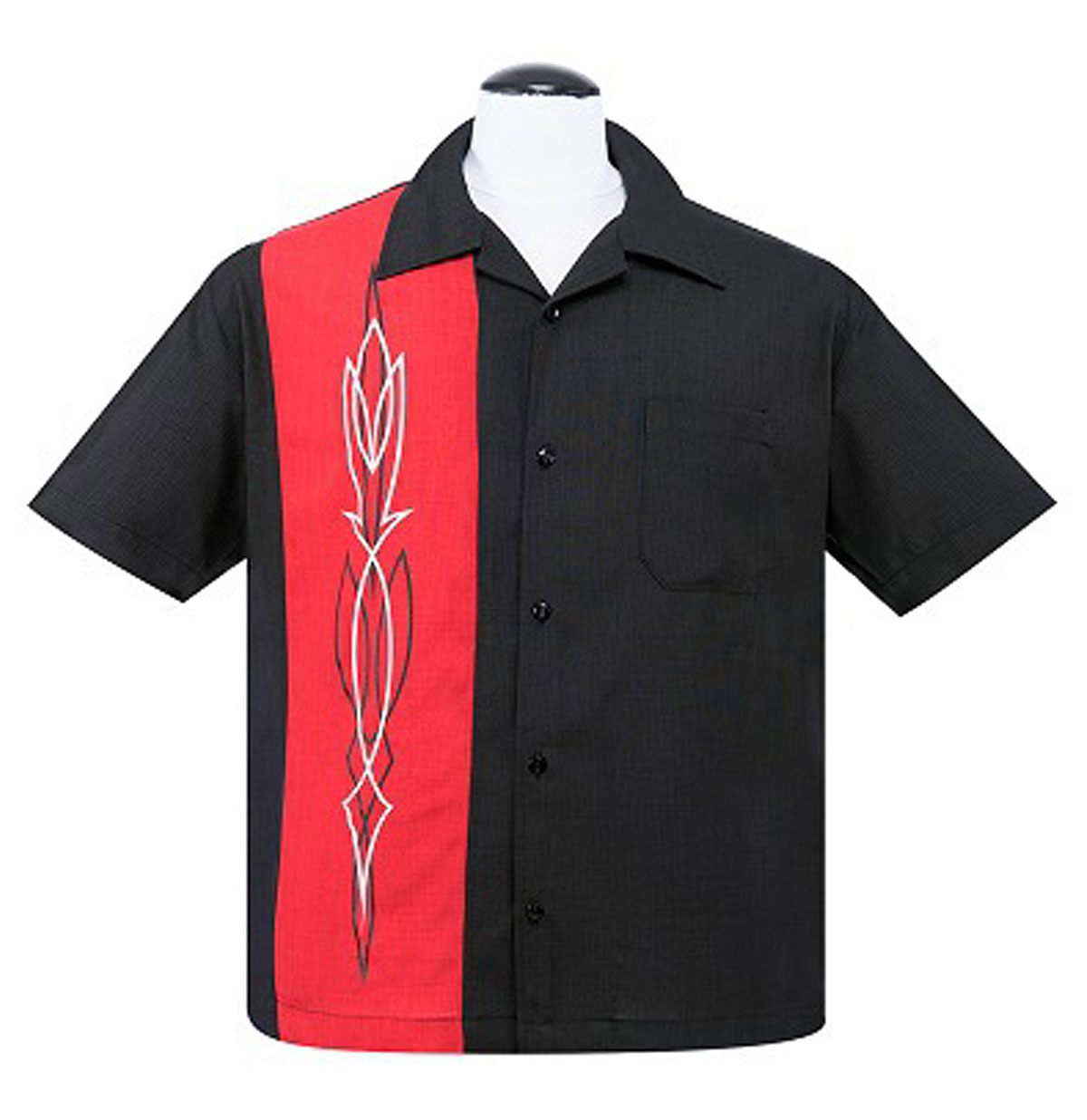 Classic Shirt Hot Rod Pinstripe Black-XXL | 35% korting | Steady Clothing