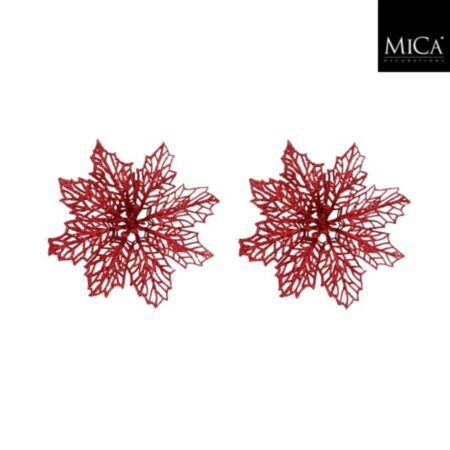 Clip Poinsettia Rood 2 Stuks - H3xd13
