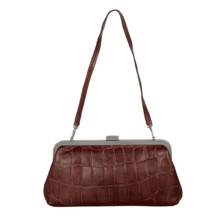 Clutch leer Cherice Dk Brown | Spikes & Sparrow