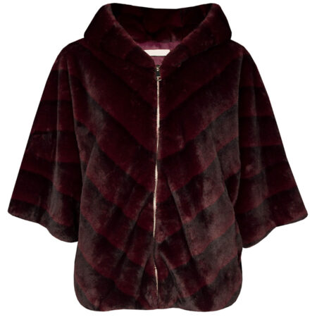 Coat Faux Fur Bordeaux | Fashionize
