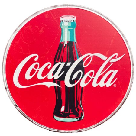 Coca-Cola Bottle XXL Rond Metalen Wandbord 90 cm - Relief | Coca-Cola