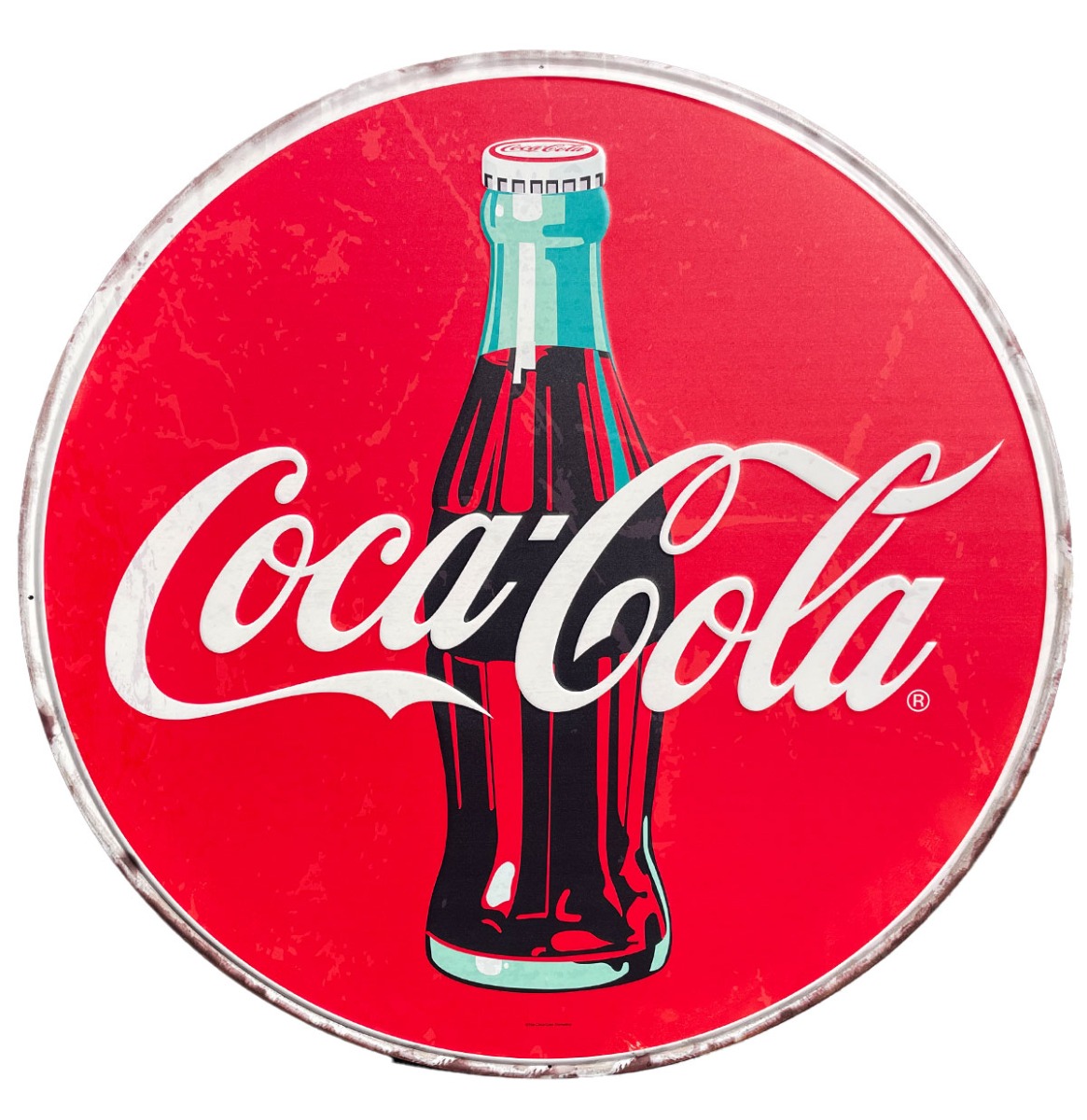 Coca-Cola Bottle XXL Rond Metalen Wandbord 90 cm - Relief | Coca-Cola