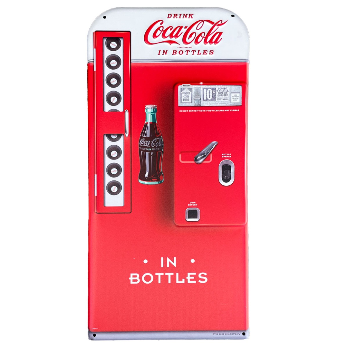 Coca-Cola Die-Cut Metalen Wandbord Flesjesautomaat 46 x 21 cm - Relief | Coca-Cola