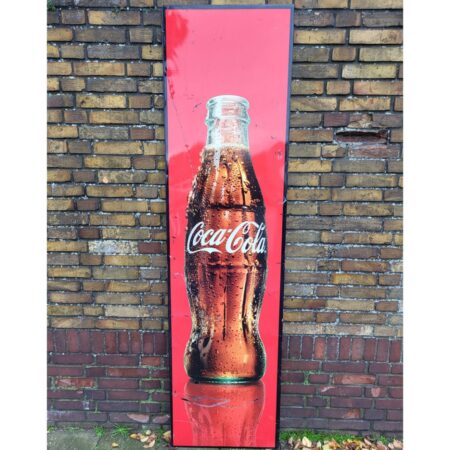 Coca-Cola Fles Metalen Straatbord Origineel Houten Frame 200 x 52 cm | Coca-Cola