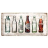 Coca-Cola Flesjes Tijdlijn Metalen Bord 25 x 50 cm | Coca-Cola
