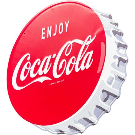 Coca-Cola Flessendop XXL Metalen Wandbord 84 x 90 cm - Relief | Coca-Cola