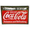 Coca-Cola Fountain Service Emaille Bord - 60 x 40cm | Coca-Cola