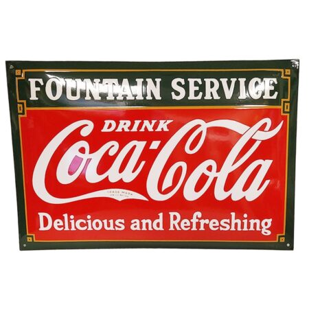 Coca-Cola Fountain Service Emaille Bord - 60 x 40cm | Coca-Cola