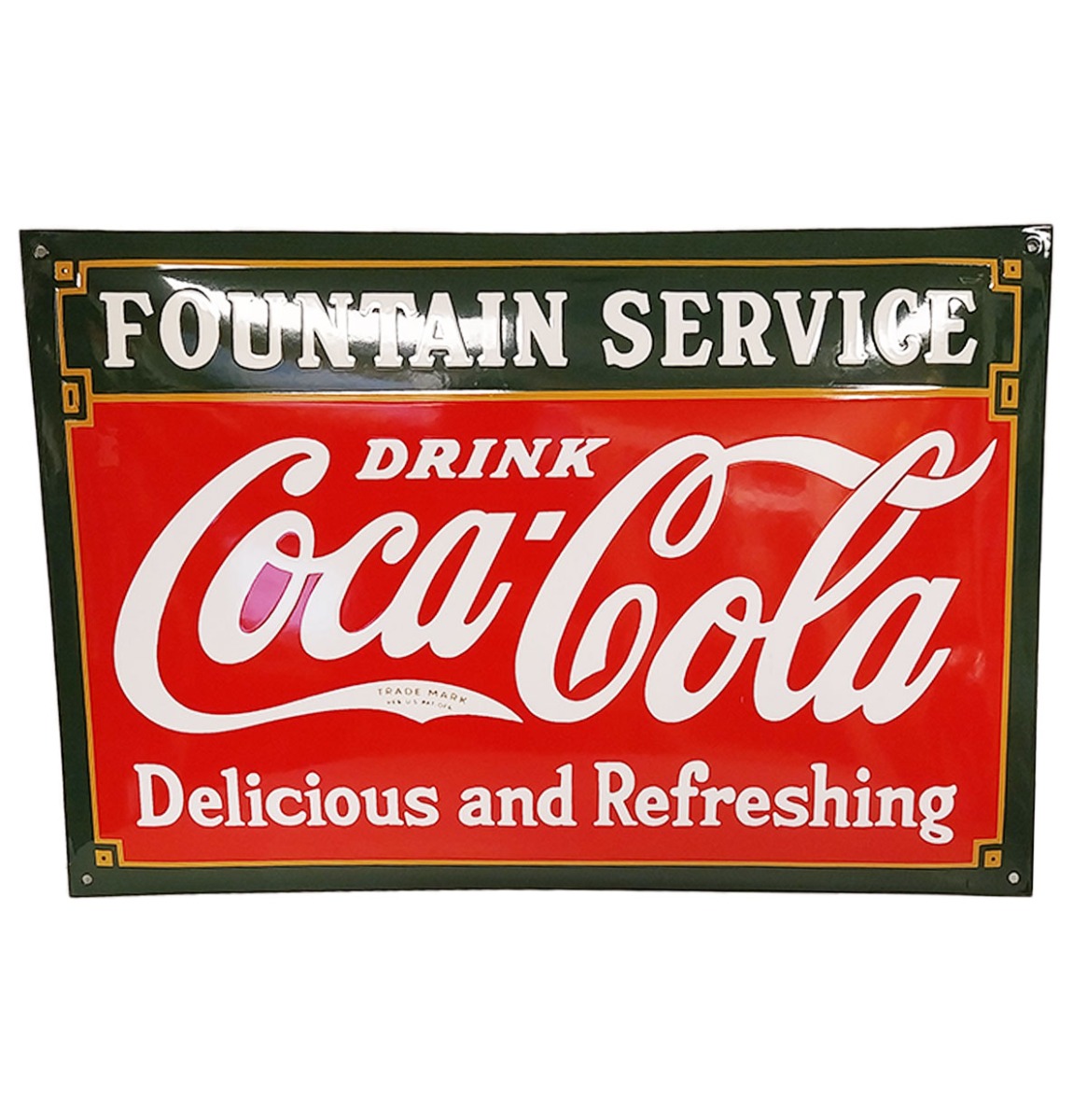 Coca-Cola Fountain Service Emaille Bord - 60 x 40cm | Coca-Cola