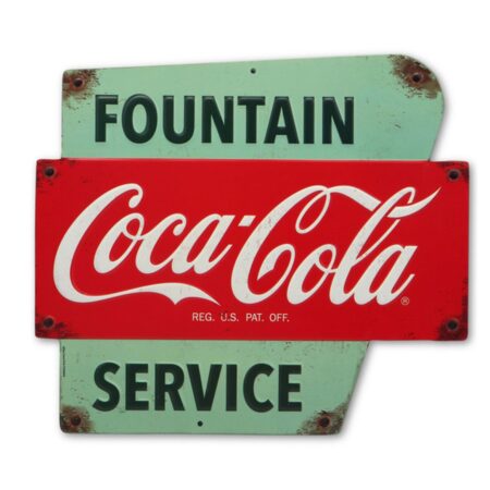 Coca-Cola Fountain Service Metalen Bord - 29 x 33cm | Coca-Cola