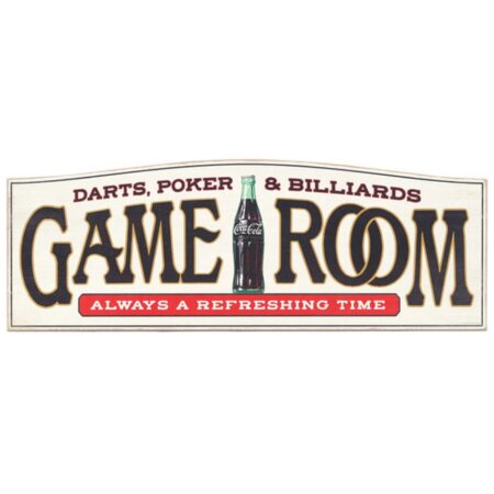 Coca-Cola Game Room Houten Bord - 62 x 22cm | Coca-Cola