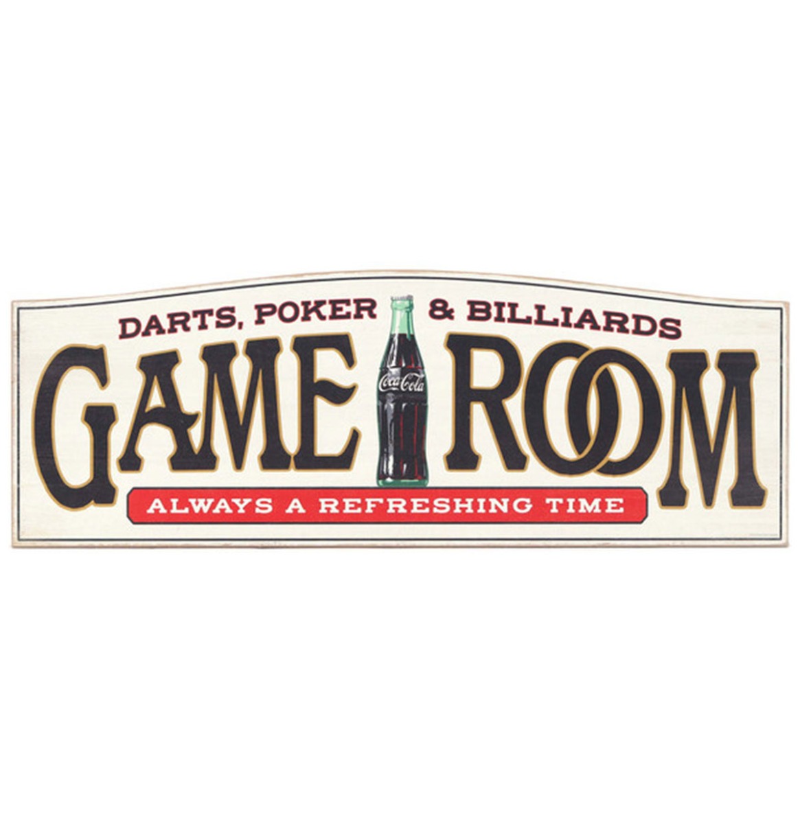 Coca-Cola Game Room Houten Bord - 62 x 22cm | Coca-Cola