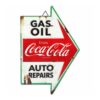 Coca-Cola Gas Oil Auto Repairs Rustieke Pijl Metalen Bord- 43 x 29cm | Coca-Cola