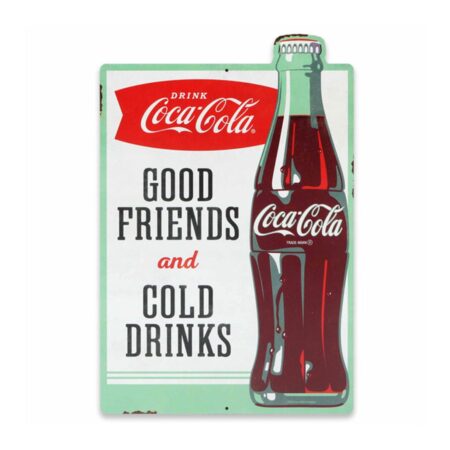 Coca-Cola Good Friends & Cold Drinks Metalen Bord - 38 x 25cm | Coca-Cola