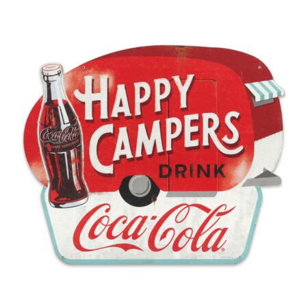 Coca-Cola Happy Campers Metalen Bord - 43 x 46cm | Coca-Cola