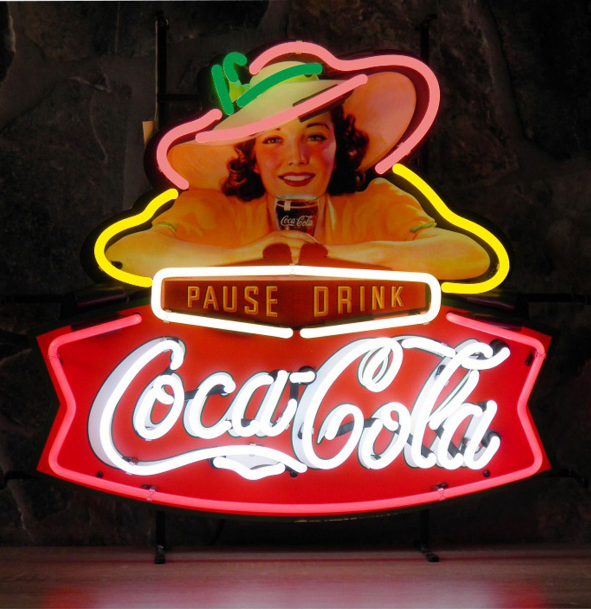Coca-Cola Lady Pause Drink Neon Verlichting 64 x 60 cm - Multicolor | Coca-Cola
