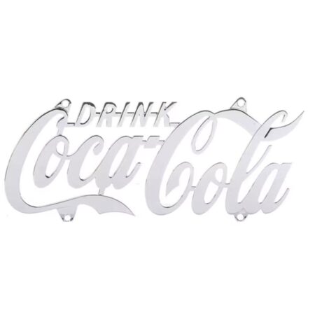 Coca-Cola Logo Kenteken Plaat Verchroomd 31 x 13 cm | Coca-Cola