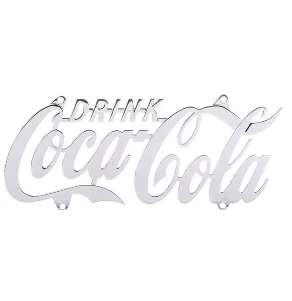 Coca-Cola Logo Kenteken Plaat Verchroomd 31 x 13 cm | Coca-Cola