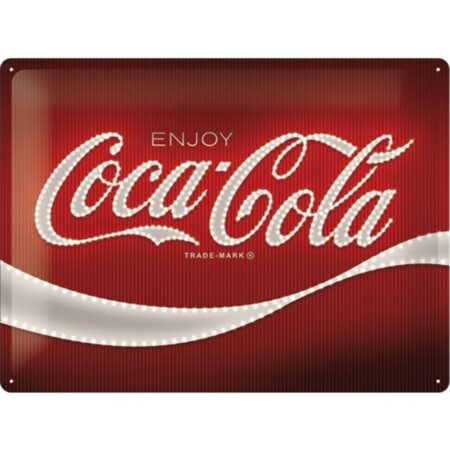 Coca-Cola Logo Red Lights Metalen Bord - 30 x 40 cm | Coca-Cola