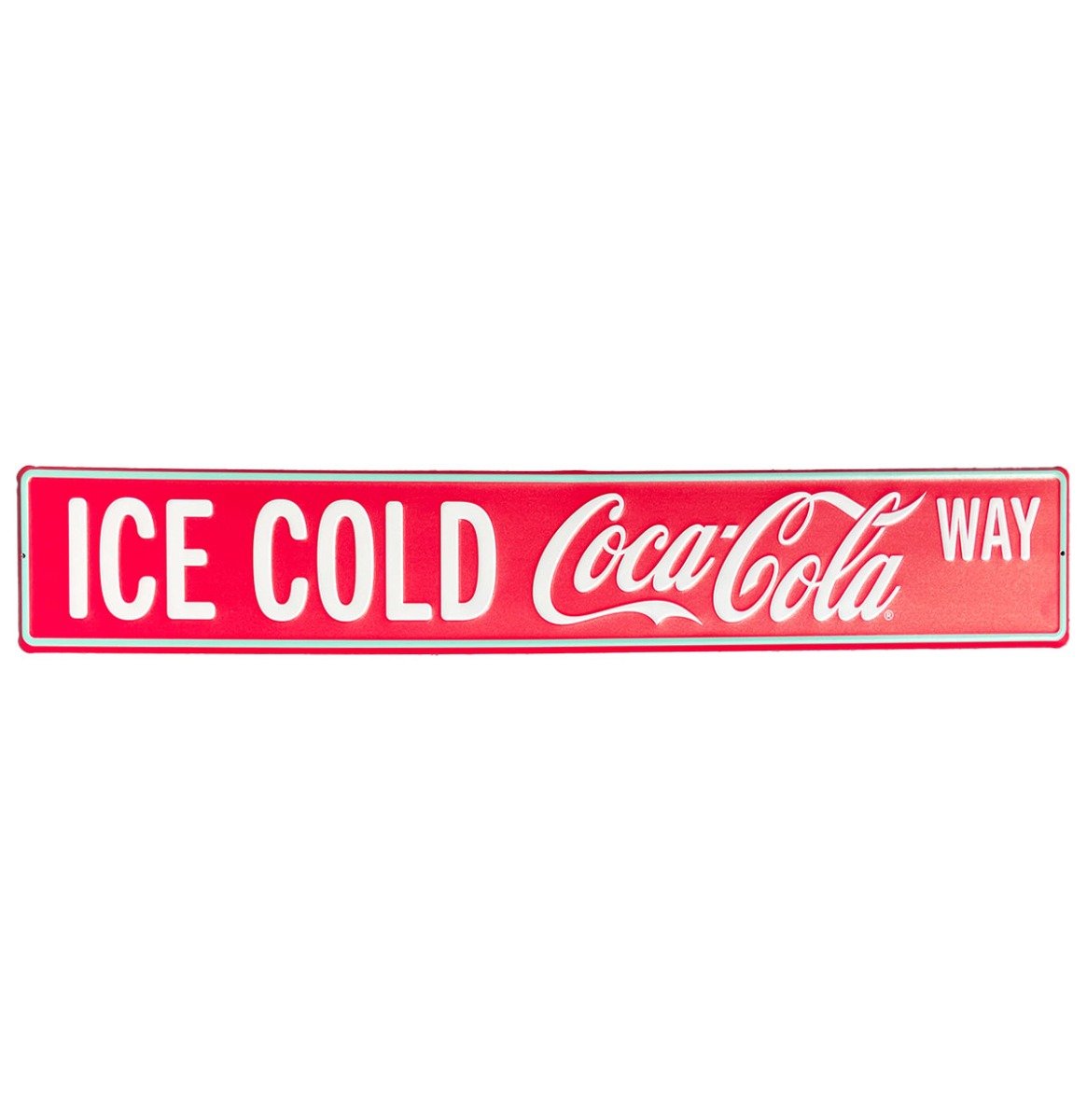 Coca-Cola Metalen Straatnaambord "Ice Cold Coca-Cola Way" - 91 x 15 cm | Coca-Cola