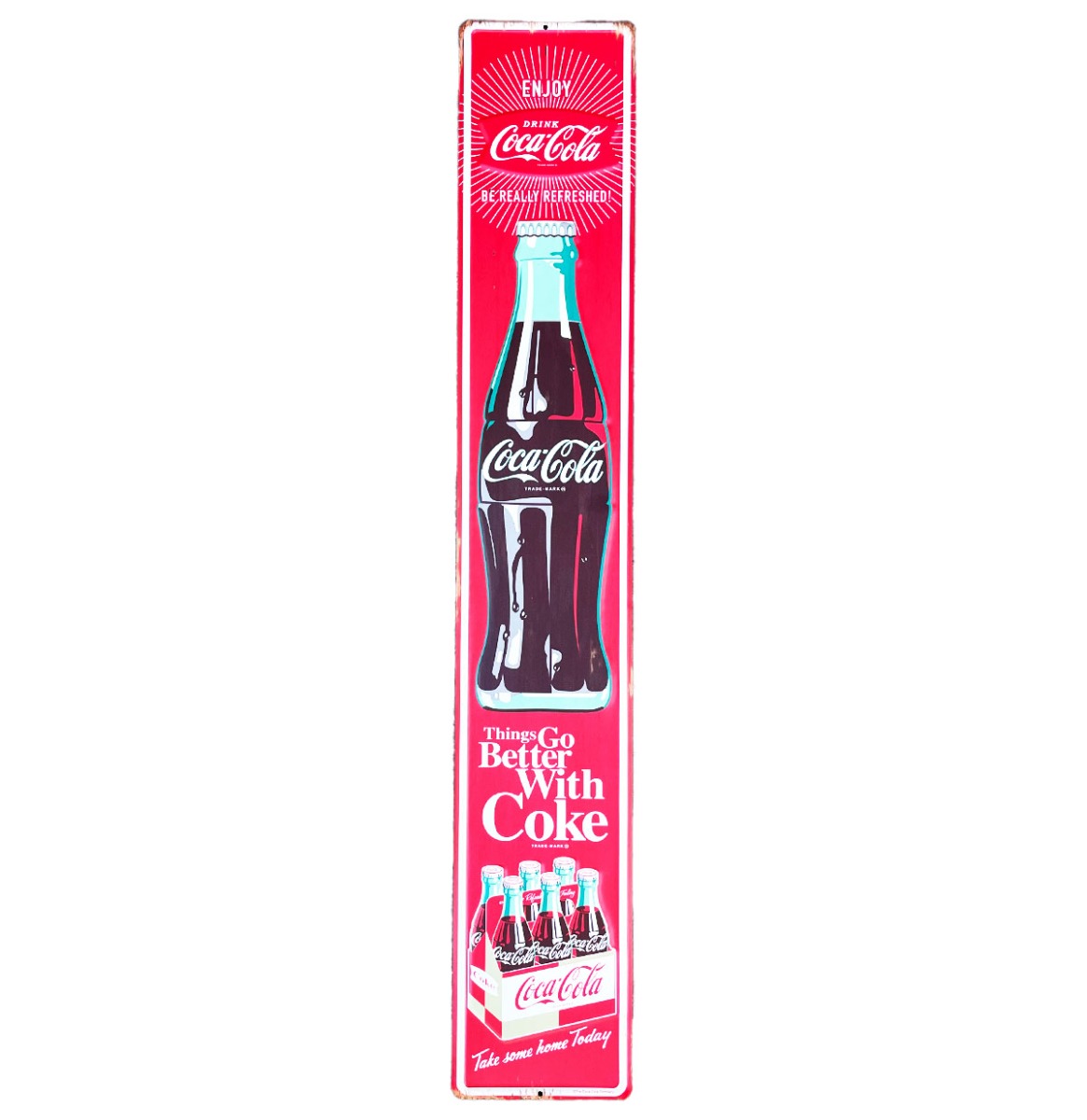 Coca-Cola Metalen Straatnaambord "Things Go Better With Coke" - 91 x 15 cm | Coca-Cola