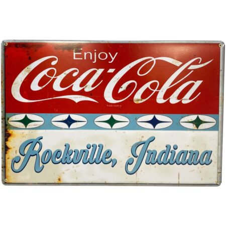 Coca-Cola Rockville Indiana - Metalen Bord 29.5 x 44.5 cm | Coca-Cola