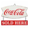 Coca-Cola Sold Here Linked Metalen Bord - 38 x 27cm | Coca-Cola