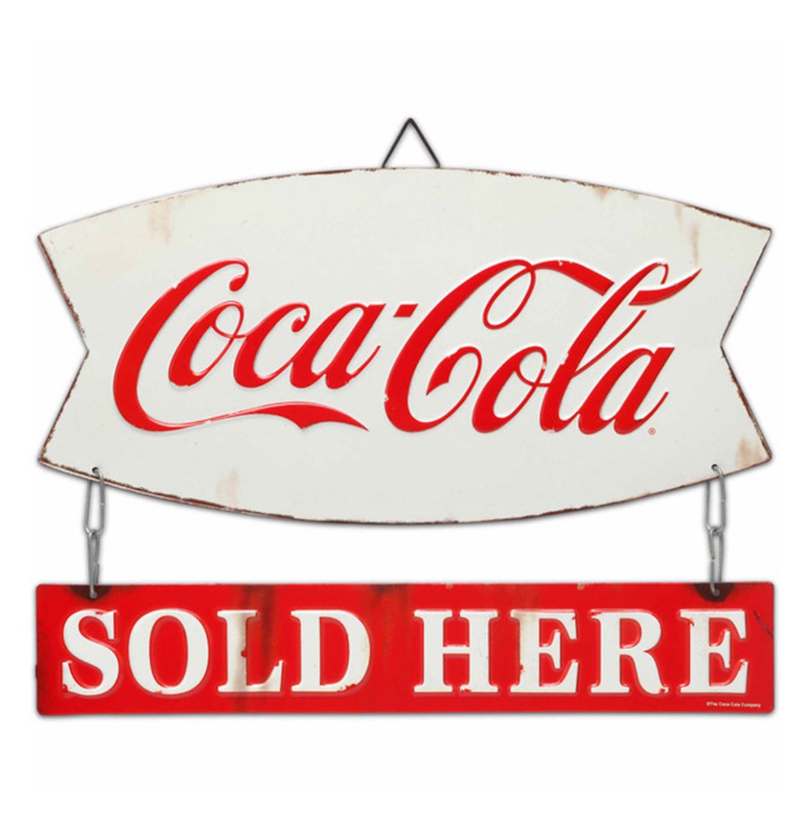Coca-Cola Sold Here Linked Metalen Bord - 38 x 27cm | Coca-Cola