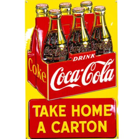 Coca-Cola - Take Home A Carton Emaille Bord - 38 x 25 cm | Coca-Cola